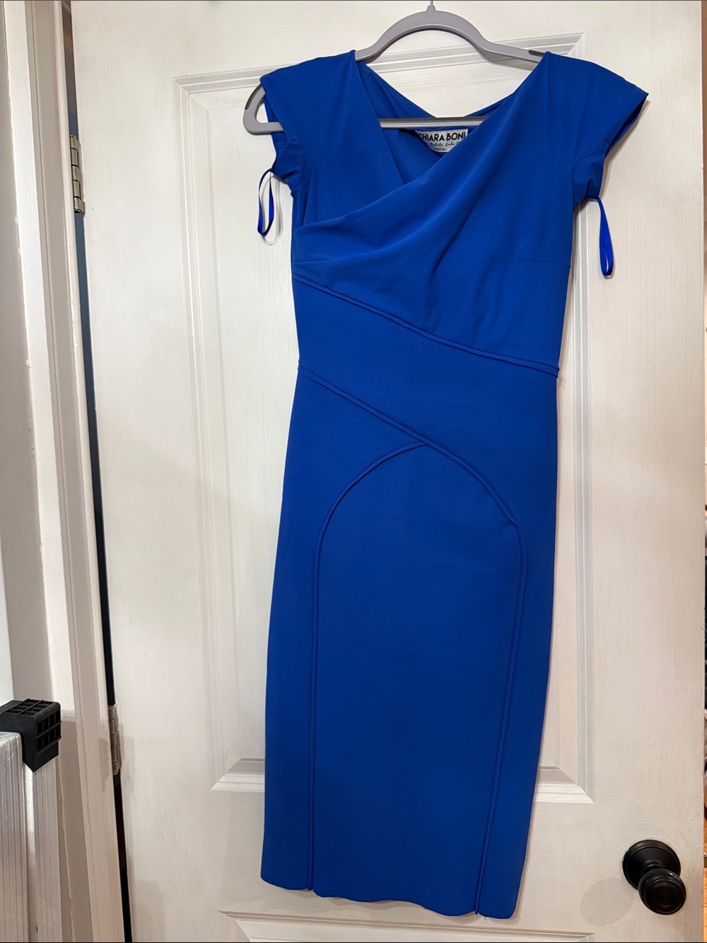 Chiara Boni Cobalt Blue Midi Sheath Dress